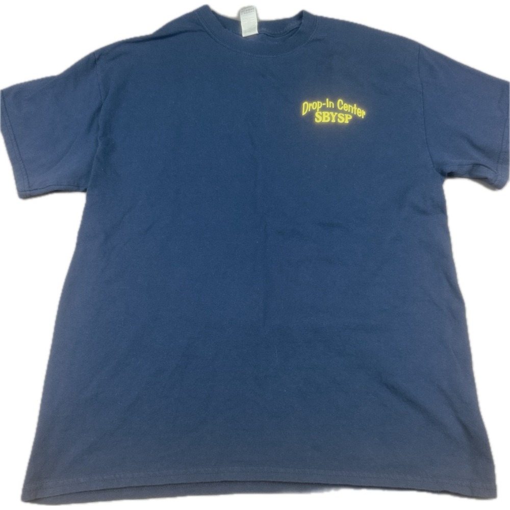 Gildan Mens Photography Drop-In Center SBYSP TShirt Size L Navy Blue Graphic Tee